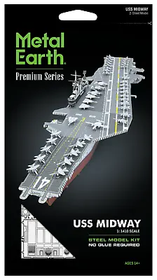 Fascinations Premium Series ICONX USS MIDWAY (CV-41) Metal Earth Steel Model Kit • $20.95