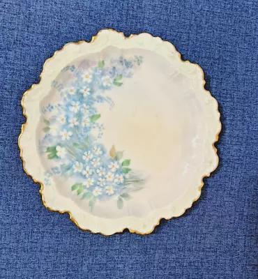 Vintage T & V France Limoges Blue & White With Gold Trim Porcelain Plate • $22