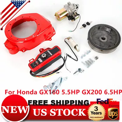 For HONDA GX160 5.5HP ELECTRIC START KIT STARTER MOTOR FLYWHEEL ON/OFF SWITCH • $69.12