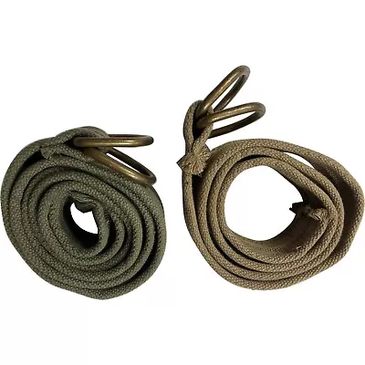 Men's Thick Khaki & Lt. Olive Canvas D-ring Belts Length: 47  2 Pcs Pack • $12.50