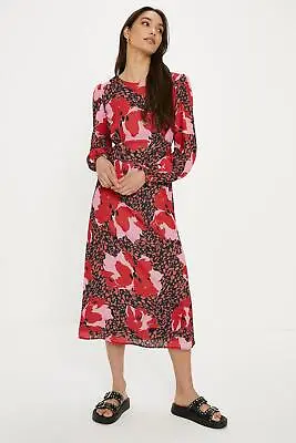 Oasis Long Sleeve Printed Midi Tea Dress • £17
