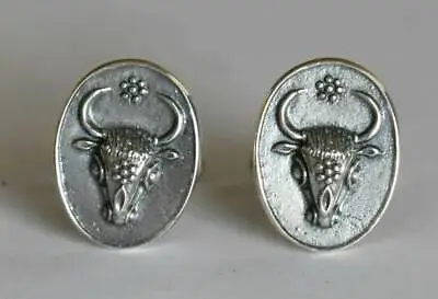 Minoan Bull Head - Symbol Of Cosmic Energy Forces Of Life - Silver Cufflinks • $149.90