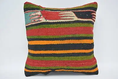 Vintage Kilim Throw Pillow Pillow For Sofa 14 X14  Black Pillow Sham • $3.74