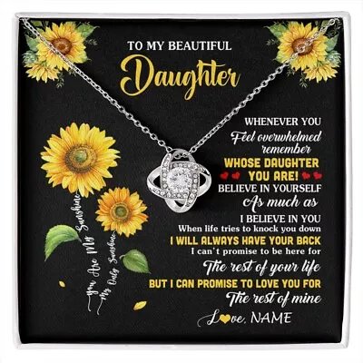 To My Beautiful Daughter Sunflowers Love Knot Necklace From Mom Gift Box&Card • $17.99