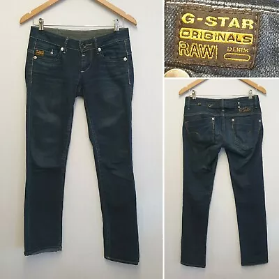 G-STAR ORIGINALS RAW DENIM MIDGE STRAIGHT WOMENS BLUE JEANS SIZE W26 X L32 • £29.99