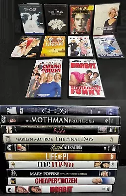 LOT/10/dvd/GHOST/THE MOTHMAN PROPHECIES/FRIDA/THE FINAL DAYS/MARILYN MONROE • $29.95