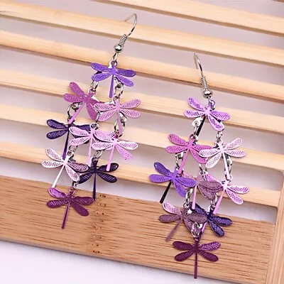 Colorful Dragonfly Dangle Earrings Cute Bohemian Jewelry Trendy Female Gift • $2.27