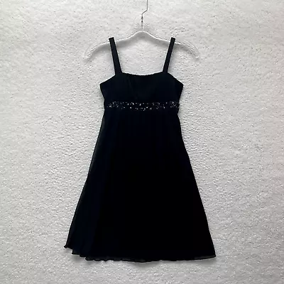 Y2K 2000s Vintage City Triangles Black Sequin Slinky Stretch Fairy Mini Dress XS • $27