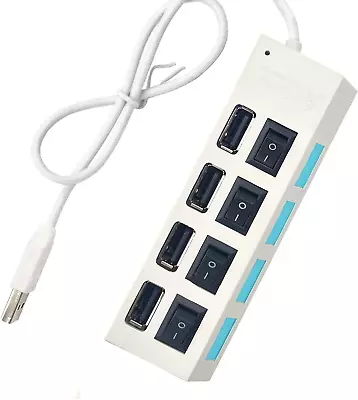 4-Port USB 2.0 Hub With Individual Switches For Laptop Computer Keyboard Mouse • $12.16