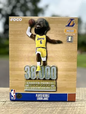 LeBron James Los Angeles Lakers 38000 Points Milestone Bobble FOCO NEW ORIG BOX • $125