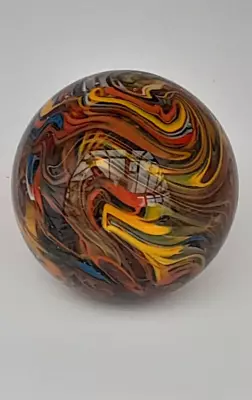 £30 • Buy Heron Glass Rare Orange Paperweight Globe - With Gift Box - Hand Crafted In UK