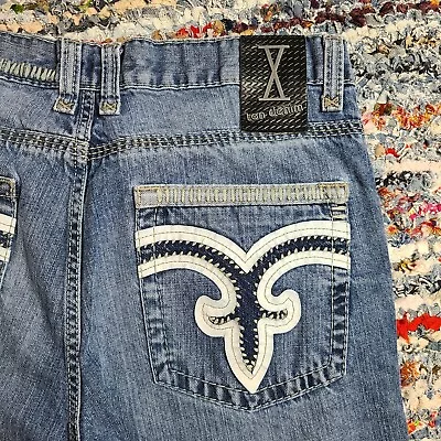 $14.88 • Buy Ten Denim USA Vault Jeans Size 34x34 Straight Leg Blue Stretch Denim And Unisex