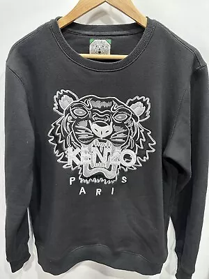 Kenzo Womens Black Embroidered Tiger Sweatshirt Size L • $130