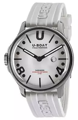 U-Boat Darkmoon Stainless Steel White Dial White Silicon Strap Mens Watch 9542 • $779