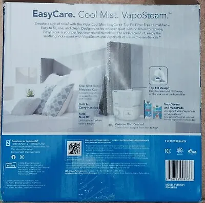 Vicks EasyCare+ Top Fill Filter-Free Cool Mist Humidifier Small Room–For Vapors • $40