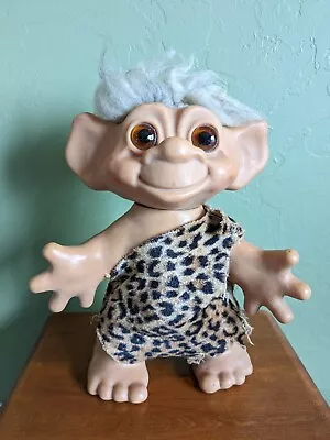 Vintage Dam Things Troll Doll 11  Original Outfit Cheetah Caveman • $89.99