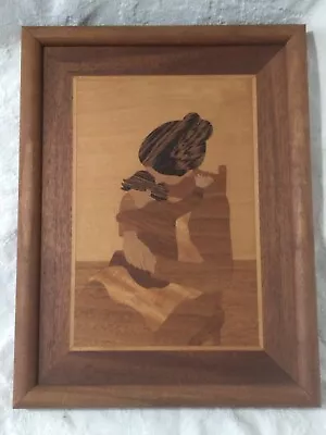 Marquetry Handcrafted Wood Inlay Picture Of Mother Holding A Baby • $19.50