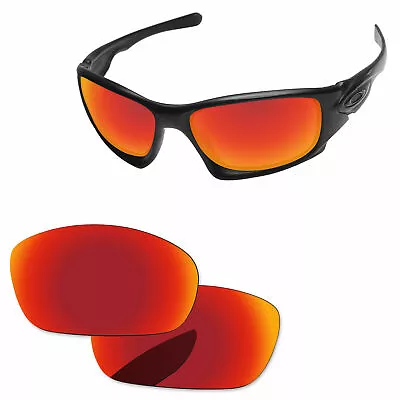 PapaViva Fire Red Mirrored Polarized Replacement Lens For-Oakley Ten X OO9128 • $14.98