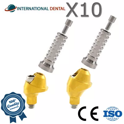 10 Slim Angled Multi Unit 1.6 Adapter Head 17° Set + Titanium Sleeve Dental • $463