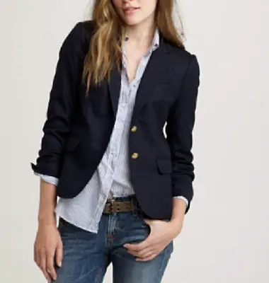 J CREW Schoolboy Womens Sport Coat Suit Blazer Jacket Sz 4 Wool • $49.99