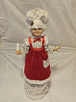 Mrs. Claus Stand Up Figure With Lighted Candle Vintage • $20