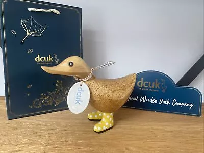 £15 • Buy DCUK The Original Wooden Duck Company Yellow Spotty Polka Dot Wellies ‘Maddison’