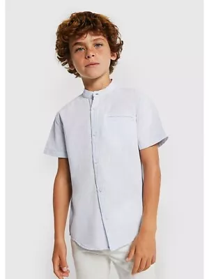 MAYORAL Boy Sustainable Cotton Collar Shirt Boy SIZE 14 • $30