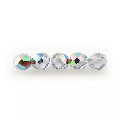 Alexandrite Vitrail - 25 8mm Round Faceted Czech Glass Fire Polish Beads • $2.95