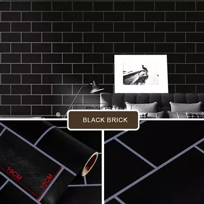 Black Waterproof Stickers Oil-Proof Self-Adhesive Wall Paper Furniture Film • $65.75
