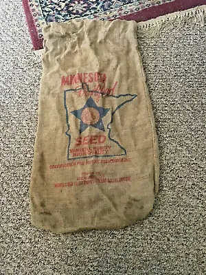 Vintage MINNESOTA CERTIFIED SEED Burlap Sack Bag • $12