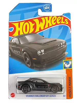 Hot Wheels 2023 HW Muscle Mania 6/10 Black '18 Dodge Challenger SRT Demon VHTF! • $3.96