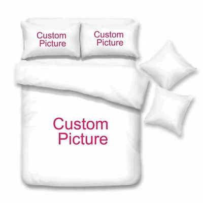 £36.46 • Buy Personalized Bedding Set 3D Printed Picture Customization Duvet Cover Pillowcase