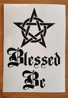 Blessed Be  Wine Bottle Decal Sticker Pagan Witch Gothic  • £1.80