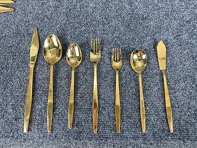 Stanley Roberts * BOLERO Japan Stainless Gold Tone Flatware CHOICE! NEW! (48) • $1.99