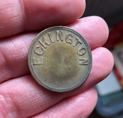 ECKINGTON Colliery Unissued Brass Pit Check Token MY LAST ONE • £9.99