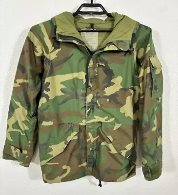 US Military Jacket Gore-Tex Woodland Camo Cold Weather Parka SMALL • $95