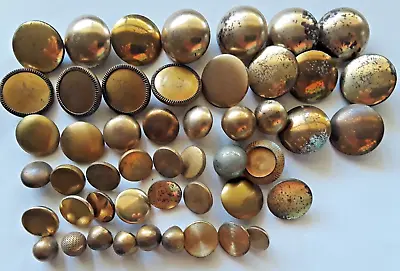Vintage Smooth Distressed Brass Shanked Buttons Lot • $10.75