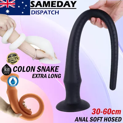 Extra Long Anal Snake Silicone Colon Snake Butt Plug Dilator Huge Hosed Sex Toy • $36.95