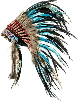 $89.99 • Buy Feather Headdress | Native American Indian Inspired | Choose Color
