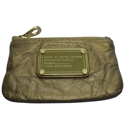 Marc By Marc Jacobs Golden Leather Zippered Keychain Coin Purse / Pouch • $32.67