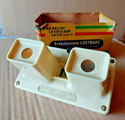 £10 • Buy STEREOSCOPE LESTRADE SIMPLEX VIEWER + Colour Pics Jersey, Swiss Alps, Versailles