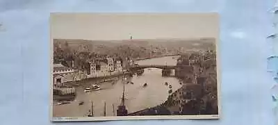 Vintage Postcard Harbour Bridge River Town View Whitby 1933 Canvey Island Posted • £10.88