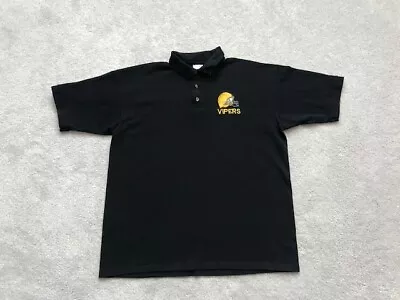 VTG 90s Vipers Football Embroidered Collared Polo Shirt Mens Sz XL Black Sports  • $19.99