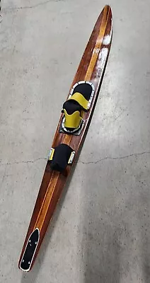 Vintage 70's Wood Multi-Wood Inlaid Comp Slalom Water Ski 67  Gorgeous Look • $199