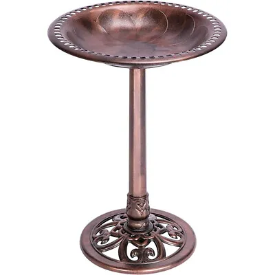 28  Height Pedestal Bird Bath Outdoor Garden Decor Vintage Yard Art Birdbath • $24.99