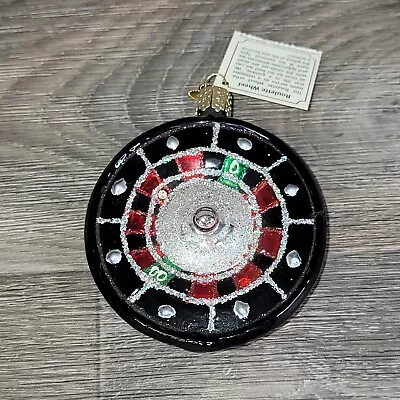 Old World Christmas Ornament Roulette Wheel Gambling Vegas Glass Blown Hanging • $26.79