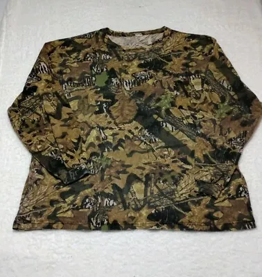 Vintage Trail Crest Mossy Oak Forest Floor Camo Long Sleeve Pocket T Shirt Sz 3X • $28.80