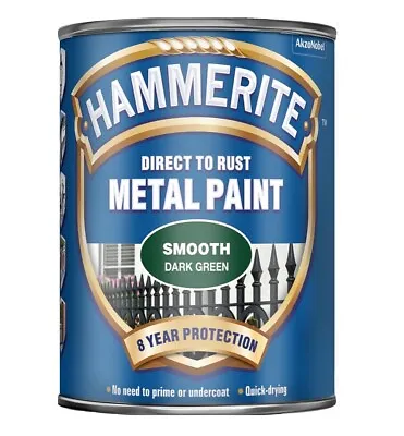 Hammerite - Smooth Direct To Rust Metal Paint - All Colours - All Sizes • £81.57