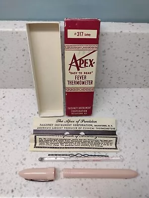Vintage VTG  Apex Faichney Glass Oral Fever Thermometer W/ Pat Papers 1936 #317 • $52
