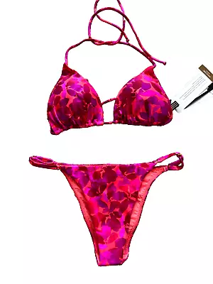 NEW NWT VIX Paula Hermanny  2 Two Pc Swim Suit Bra Bikini Bottom L LARGE Floral • $59.99